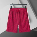 Lacoste Wine Geometric Print Men's 2-Piece Round Neck T-Shirt & Shorts Set - Image 4