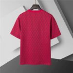 Lacoste Wine Geometric Print Men's 2-Piece Round Neck T-Shirt & Shorts Set - Image 3