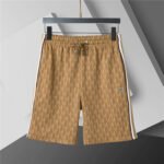 Lacoste Khaki Diamond Print 2-Piece Outfit Contrast Trim Polo Shirt and Drawstring Shorts Set - Image 5