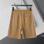 Lacoste Khaki Diamond Print 2-Piece Outfit Contrast Trim Polo Shirt and Drawstring Shorts Set - Image 4