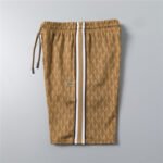Lacoste Khaki Diamond Print 2-Piece Outfit Contrast Trim Polo Shirt and Drawstring Shorts Set - Image 3