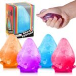 4 Colors Glitter Water Drop Squishy Stress Balls Slow Rising Squeeze Toys for Anxiety Relief