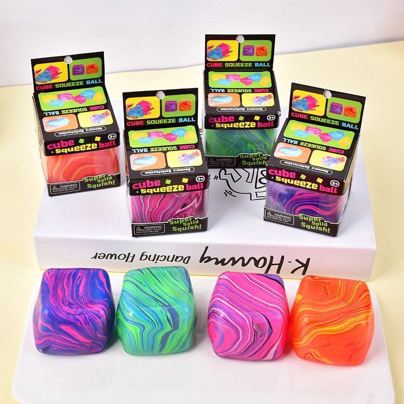 2605261524-Toy-1 Nee Doh Marble Cube Squishy Stress Ball Slow Rising Squeeze Toy for Anxiety Relief - Image 1