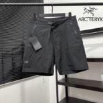 Arc’Teryx Adjustable Belt Waist Cargo Shorts Multi Zipper Pocket Quick Dry Outdoor Men Shorts Gray Black