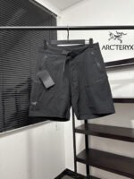 Arc’Teryx Adjustable Belt Waist Cargo Shorts Multi Zipper Pocket Quick Dry Outdoor Men Shorts Gray Black