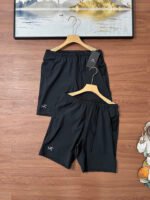 Arc'Teryx Black Drawstring Elastic Waist Quick Dry Sports Shorts Zipper Pocket Outdoor Running Shorts