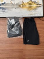 Arc'Teryx Black Drawstring Elastic Waist Quick Dry Sports Shorts Zipper Pocket Outdoor Running Shorts - Image 3