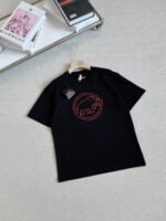 Mammut Circular Mammoth Outline Print Crew Neck Cotton Short Sleeve T-shirt Black White - Image 2