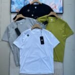 Descente Black White Gray Green Mesh Spliced Quick Dry Sports T-shirt Logo Crew Neck Athletic Short Sleeve