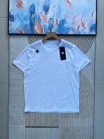 Descente Black White Gray Green Mesh Spliced Quick Dry Sports T-shirt Logo Crew Neck Athletic Short Sleeve - Image 5