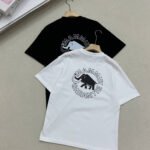 Mammut White Black Mini Circular Mammoth Logo Crew Neck Cotton Short Sleeve T-shirt