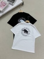 Mammut White Black Mini Circular Mammoth Logo Crew Neck Cotton Short Sleeve T-shirt