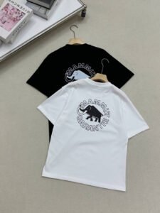 Mammut White Black Mini Circular Mammoth Logo Crew Neck Cotton Short Sleeve T-shirt