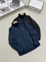 Arc'Teryx Navy Blue & Black Stand Collar Full Zip Lightweight Windbreaker Jacket