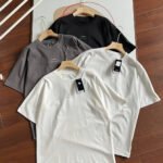 Descente Men White Off White Dark Gray Black Minimal Small Letter Print Crew Neck Cotton Short Sleeve T-shirt 4 Colors