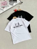 The North Face White & Black Small Pine Tree Landscape Graphic Crew Neck Cotton Short Sleeve T-shirt - Image 2