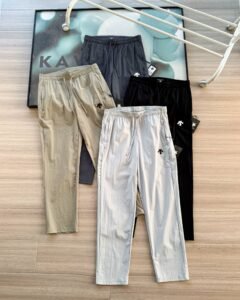 Descente Men Drawstring Elastic Waist Quick Dry Straight Outdoor Pants
