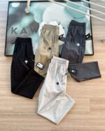 Descente Men Drawstring Elastic Waist Quick Dry Straight Outdoor Pants - Image 2