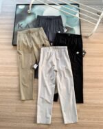 Descente Men Drawstring Elastic Waist Quick Dry Straight Outdoor Pants - Image 3