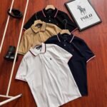 Polo Ralph Lauren Collar Cuff Embroidered Pony Logo Pique Polo Shirt