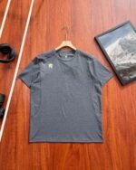 Descente Fluorescent Green Small Logo Breathable Mesh Spliced Sports T-shirt 3 Colors - Image 3