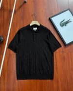 Lacoste Vertical Ribbed Knit Lapel Polo Short Sleeve Shirt 3 Colors - Image 2
