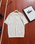 Lacoste Vertical Ribbed Knit Lapel Polo Short Sleeve Shirt 3 Colors - Image 5