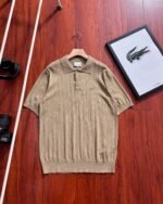 Lacoste Vertical Ribbed Knit Lapel Polo Short Sleeve Shirt 3 Colors - Image 4