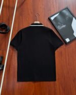 Calvin Klein Contrast Collar Half Zip Embroidered Letter Polo Shirt 2 Colors - Image 3