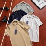 Ralph Lauren Contrast Trim Collar Half Zipper Pony Embroidered Pique Polo Shirt 4 Colors