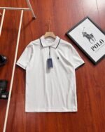 Ralph Lauren Contrast Trim Collar Half Zipper Pony Embroidered Pique Polo Shirt 4 Colors - Image 5