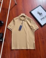 Ralph Lauren Contrast Trim Collar Half Zipper Pony Embroidered Pique Polo Shirt 4 Colors - Image 4