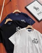 Ralph Lauren Racing Flag Letter Print Crew Neck Cotton Short Sleeve T-shirt 3 Colors - Image 2