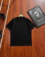 Prada Oval Frame Blue Letter Print Crew Neck Cotton Loose Short Sleeve T-shirt 2 Colors - Image 3