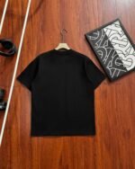 Burberry Knight Embroidery Vertical Letter Print Crew Neck Cotton Loose Short Sleeve T-shirt 2 Colors - Image 3