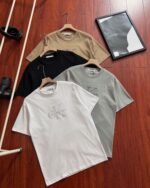 Calvin Klein Embossed Letter Logo Crew Neck Loose Cotton Short Sleeve T-shirt 4 Colors