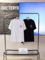 Arc'Teryx 3D Line Red Totem Letter Double-Sided Print Crew Neck Cotton Outdoor Short Sleeve T-shirt