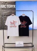 Arc'Teryx 3D Line Red Totem Letter Double-Sided Print Crew Neck Cotton Outdoor Short Sleeve T-shirt - Image 2