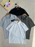 Descente Men Embossed Logo Quick Dry Short Sleeve Polo Shirt 4 Colors