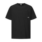 Loewe Black Chest Pocket Small Hollow Logo Embroidery Crew Neck Cotton Loose Short Sleeve T-shirt