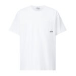 Loewe White Chest Pocket Small Hollow Logo Embroidery Crew Neck Cotton Loose Short Sleeve T-shirt