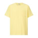Loewe Yellow Chest Pocket Small Hollow Logo Embroidery Crew Neck Cotton Loose Short Sleeve T-shirt