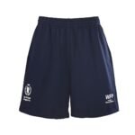 Balenciaga Navy Blue Navy Blue Elastic Waist Wheat Wreath Letter Print Casual Cotton Sweat Shorts