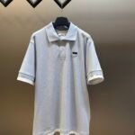 Prada Fake Two-Piece Triangle Label Embroidery Short Sleeve Lapel Polo Shirt