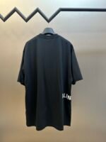 Balenciaga Black Distressed Raw Edge Crew Neck Short Sleeve T-Shirt With Pink Graffiti Heart Arrow Letter Print - Image 2