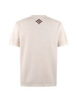 Louis Vuitton Off White Pyramid Letter Jacquard Short Sleeve Knit Crew Neck T-shirt - Image 2