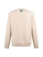 Louis Vuitton Cream White Jagged Green Letter Embroidery Crew Neck Loose Cotton Sweatshirt - Image 2
