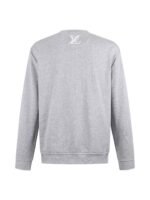 Louis Vuitton Gray Jagged White Letter Embroidery Crew Neck Loose Cotton Sweatshirt (Copy) - Image 2