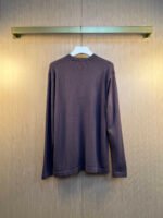 Louis Vuitton Crew Neck Fine Knit Long Sleeve Top Chest White Label Patch Base Sweater - Image 2