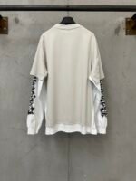 Balenciaga Vintage Distressed Fake Two Piece Long Sleeve Tee Gothic Letter Printed Layered Shirt - Image 2